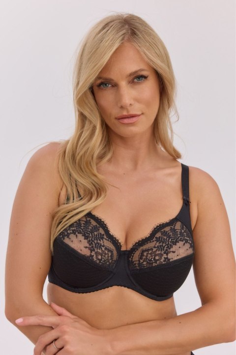 Biustonosz miękki Fancy 002 - czarny, fiszbiny dolne