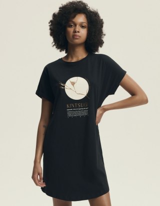 Koszula nocna Dairoku 43729 Czarna