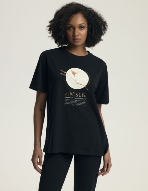 Henderson Piżama damska Dairoku 43728 Czarna - krótki rękaw