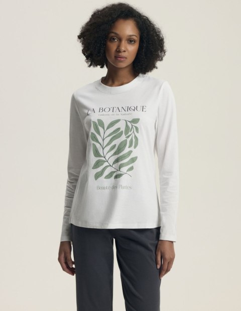 Piżama Danna 43686 Ecru - bluza z nadrukiem