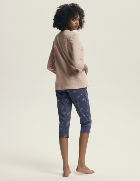 Piżama damska 3/4 Delanie 43699 Pudrowy Róż - tył