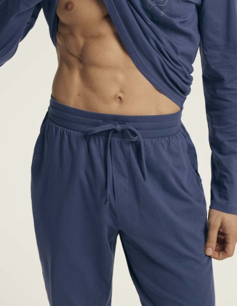 Piżama męska Local 43464 Jeans - wiązana na troczki