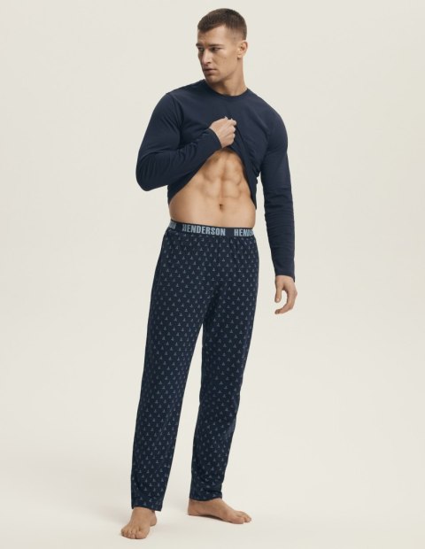 Piżama Lush 43478 Granatowa - długie spodnie, długi rękaw