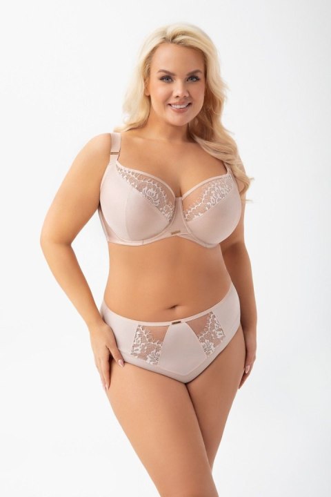 Biustonosz Evia K937 beżowy – miękki biustonosz z haftem Gorsenia