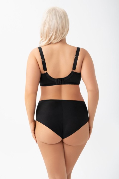 Biustonosz Isla K934 czarny - widok z tyłu, zapięcie i ramiączka