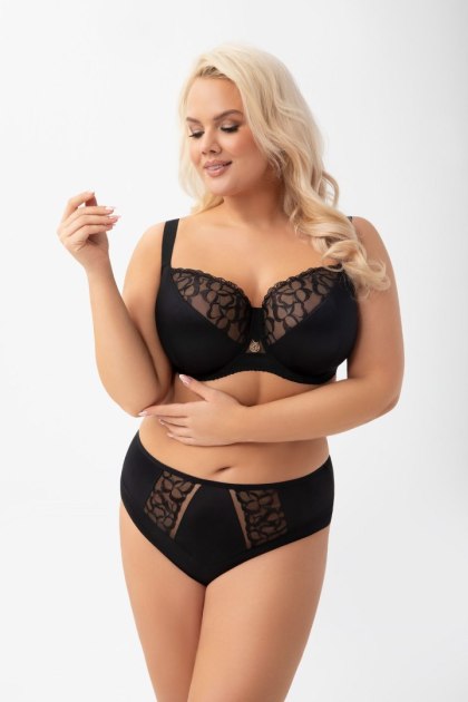 Figi Isla K935 czarne – eleganckie, haftowane figi Gorsenia