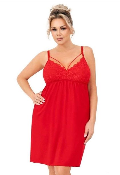 Koszula nocna Sylvia Plus czerwona – komfortowa i zmysłowa Donna