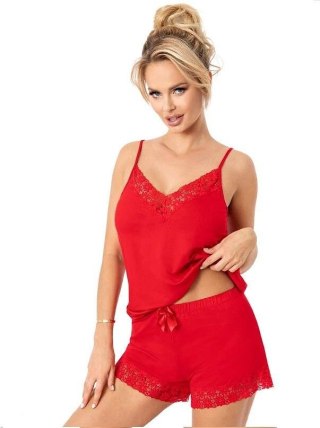 Piżama Niki Short – czerwona, krótka piżama damska Donna